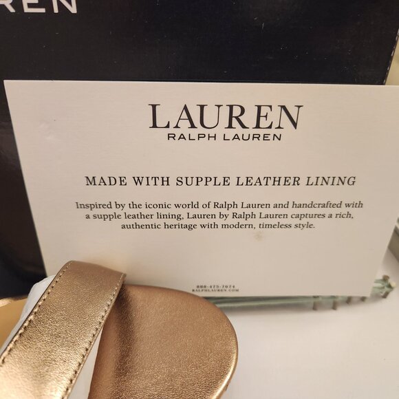 LAUREN RALPH LAUREN | Allie Metallic Nappa Leather Sandals. Size 10. NIB - Picture 3 of 11